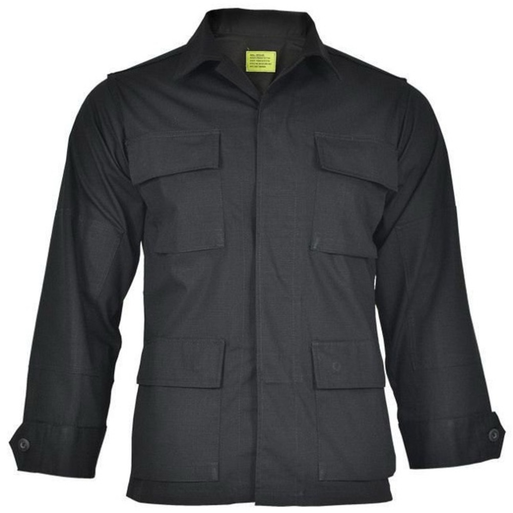 DELF Black Military Grunge Skater Field Jacket with Stand-up Collar